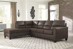 Ashley Navi Leather Look 2 pc Secti...