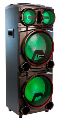 Gemini Dual 15" Bluetooth Tower Speaker with LED Lighting