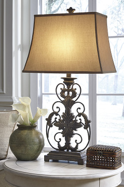 Ashley Sallee Gold Finish Poly Tabl...