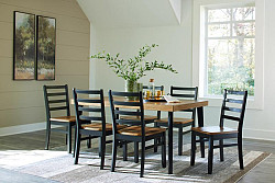 Ashley Blondon Dining Table and 6 C...