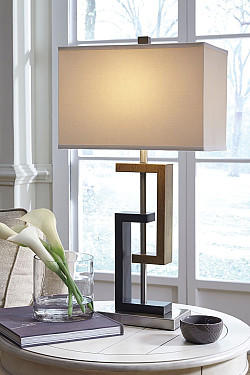  																			Ashley Syler Brown/Silver Finish Po...
																		 