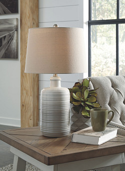  																			Ashley Marnina Taupe Ceramic Table ...
																		 