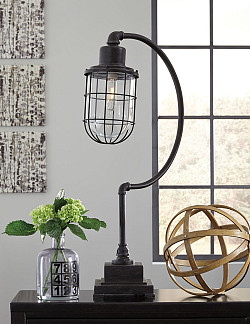  																			Ashley Jae Antique Black Metal Desk...
																		 