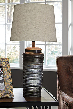 																			Ashley Norbert Gray Metal Table Lam...
																		 