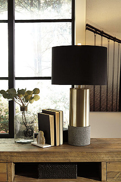  																			Ashley Jacek Gray/Brass Finish Meta...
																		 