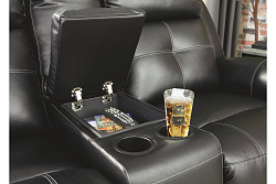  																			Ashley Kempten Black Motion Sofa/Co...
																		 